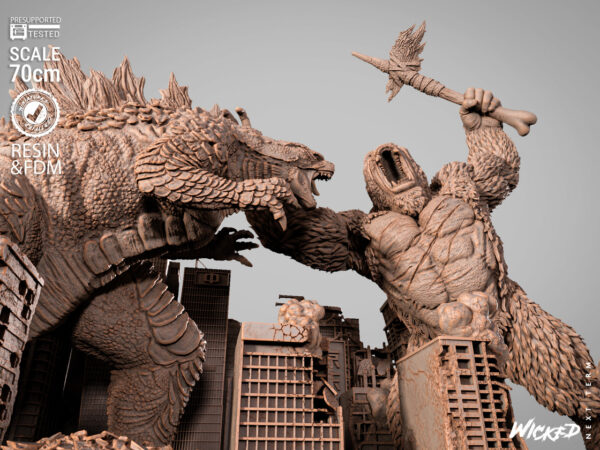 090725 Wicked-Godzilla Vs Kong Diorama Image 004 Godzilla Vs. King Kong – Personnage Film.